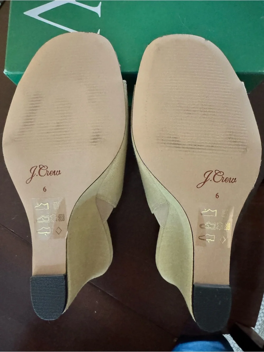 Khaki Linen J Crew wedges size 6